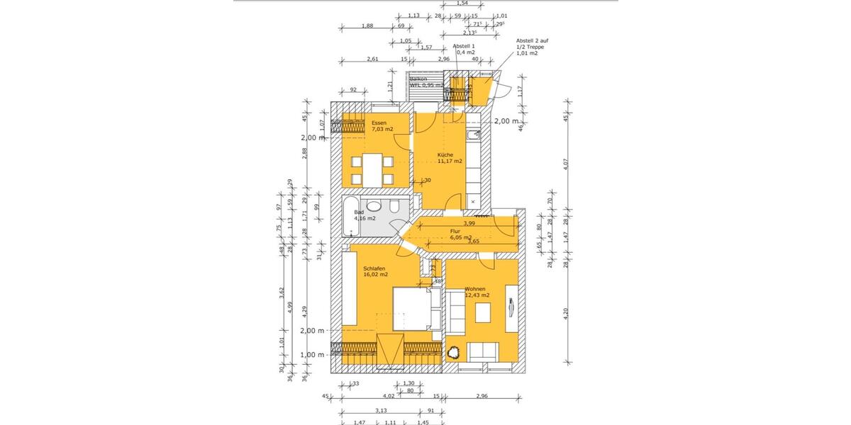 Dachgeschoßwohnung Hannover Döhren-Wülfel - 2.5 Zimmer, 62 m&sup2;, 1.000&euro; | Angebot:26576078