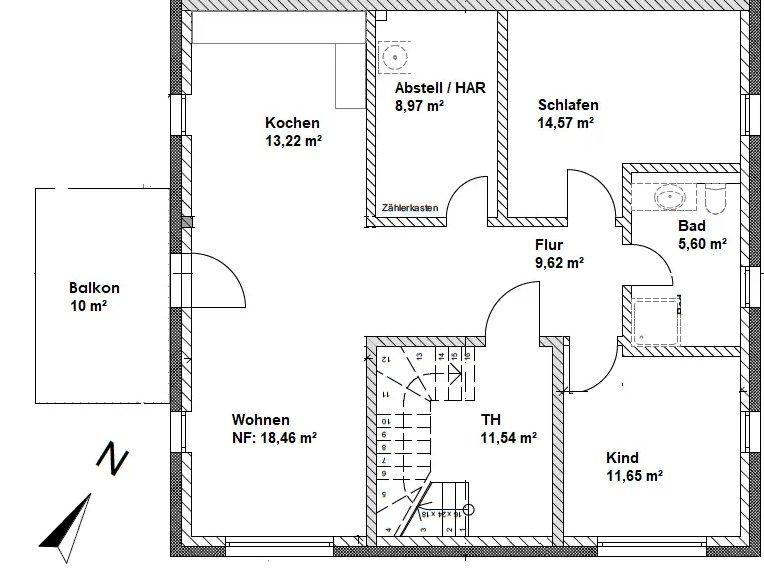 Etagenwohnung Hildesheim Bockfeld - 3 Zimmer, 87 m&sup2;, 1.044&euro; | Angebot:26446925
