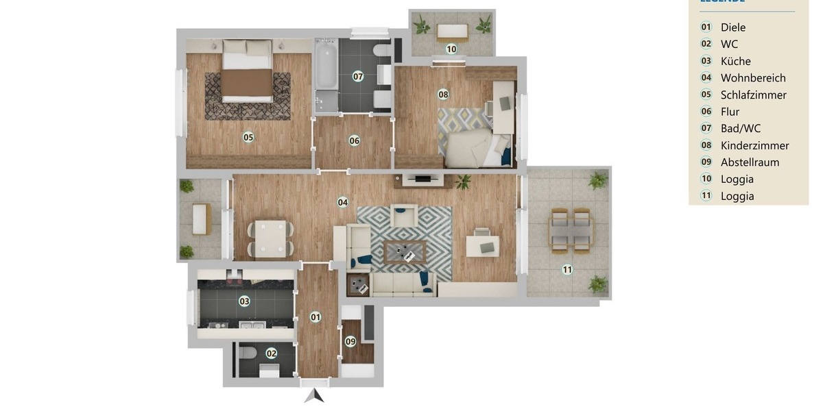 3-Zimmer ETW mit Loggia und Garage - Etagenwohnung Hildesheim Neuhof | Angebot:25920268