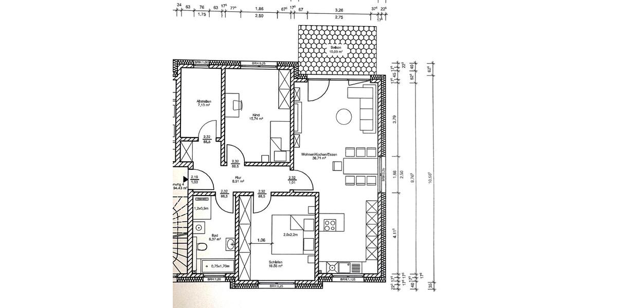 Etagenwohnung Sarstedt - 3 Zimmer, 94 m&sup2;, 1.300&euro; | Angebot:25805398