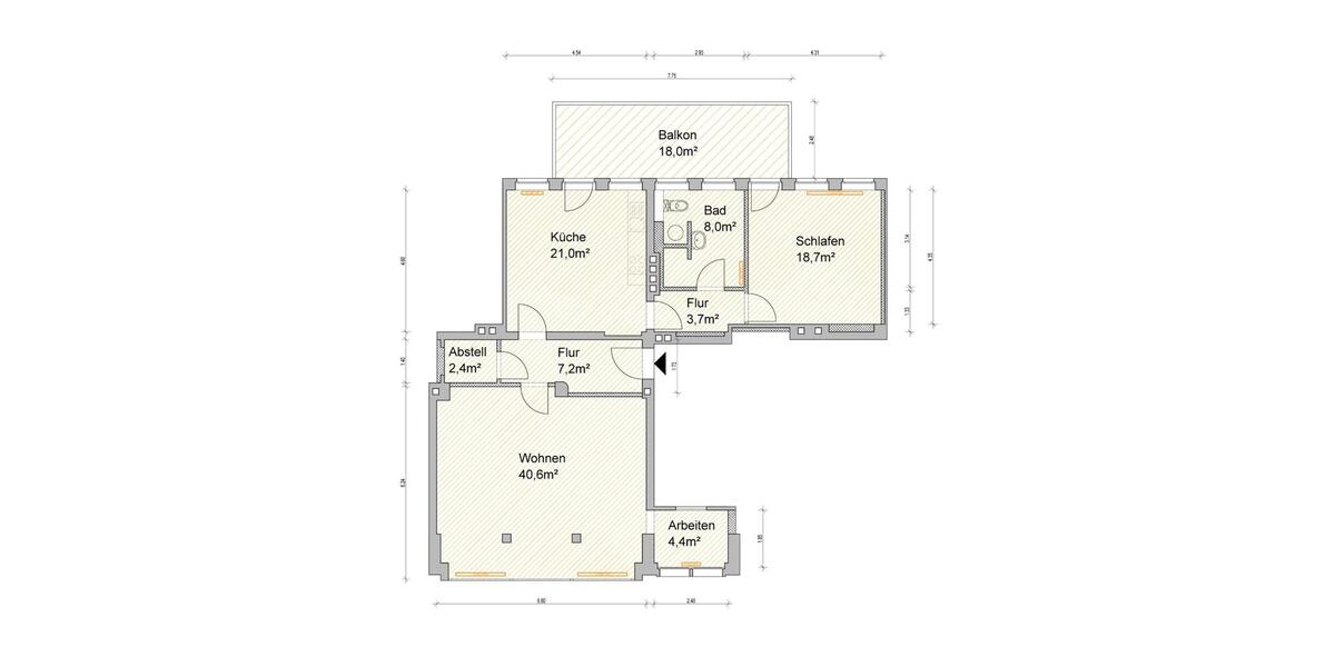 Etagenwohnung Hildesheim - 3 Zimmer, 107 m&sup2;, 980&euro; | Angebot:25179414