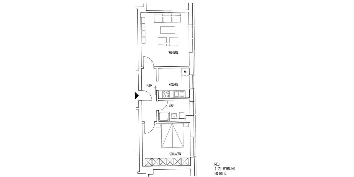 Hochparterre Hildesheim Bockfeld - 2 Zimmer, 48 m&sup2;, 395&euro; | Angebot:25823993