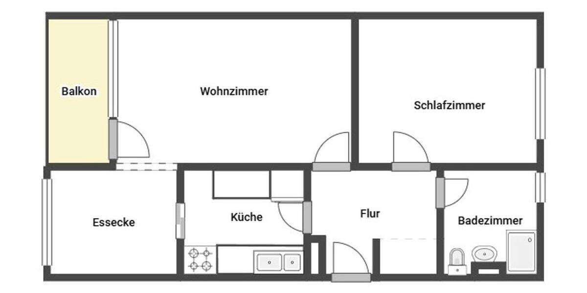 Etagenwohnung Laatzen Laatzen-Mitte - 2 Zimmer, 58 m&sup2;, 125.000&euro; | Angebot:25779731