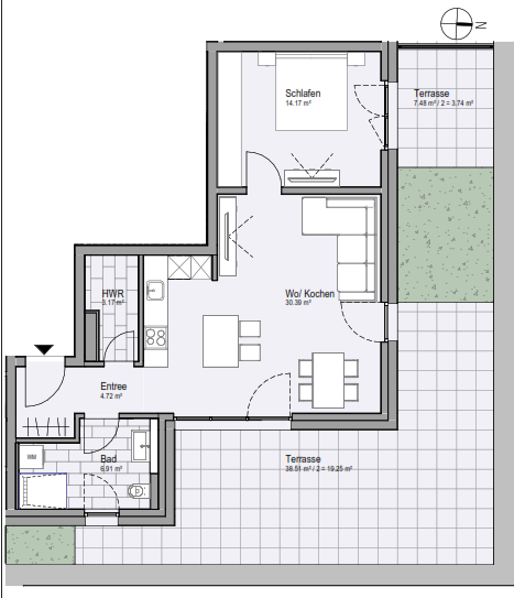 Etagenwohnung Ronnenberg - 2 Zimmer, 75 m&sup2;, 1.120&euro; | Angebot:23791685