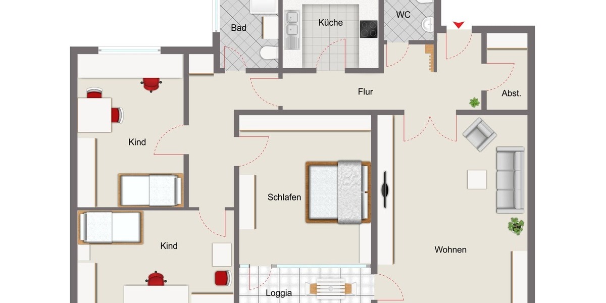 4-Zimmer ETW mit Loggia und Garage - Etagenwohnung Hildesheim Moritzberg | Angebot:26676432