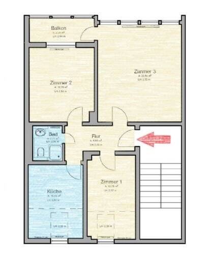 Etagenwohnung Hildesheim Mitte - 2 Zimmer, 71 m&sup2;, 620&euro; | Angebot:25899064