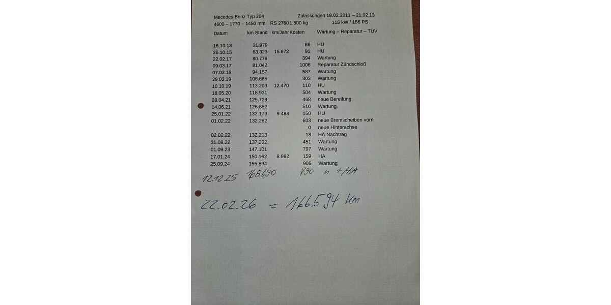 Mercedes-Benz C 180 166.700 km 6.222 &euro; Peine 31224