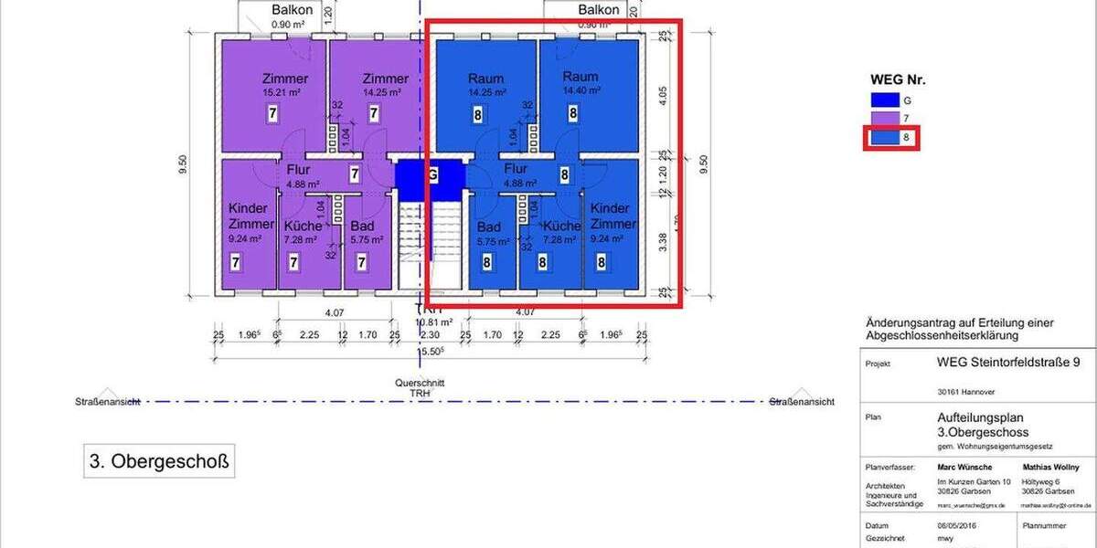 Etagenwohnung Hannover Oststadt - 3 Zimmer, 56 m&sup2;, 194.000&euro; | Angebot:25711081