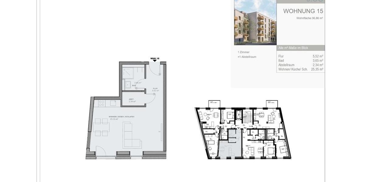 Etagenwohnung Hannover - 1 Zimmer, 37 m&sup2;, 737&euro; | Angebot:25057179
