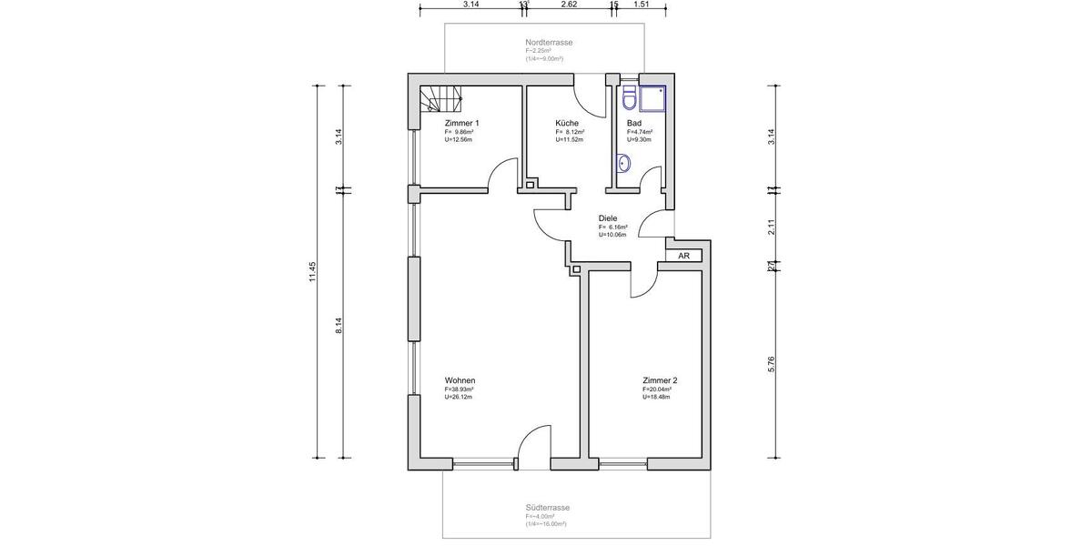 Hochparterre Hildesheim Itzum-Marienburg - 3 Zimmer, 95 m&sup2;, 900&euro; | Angebot:26634978