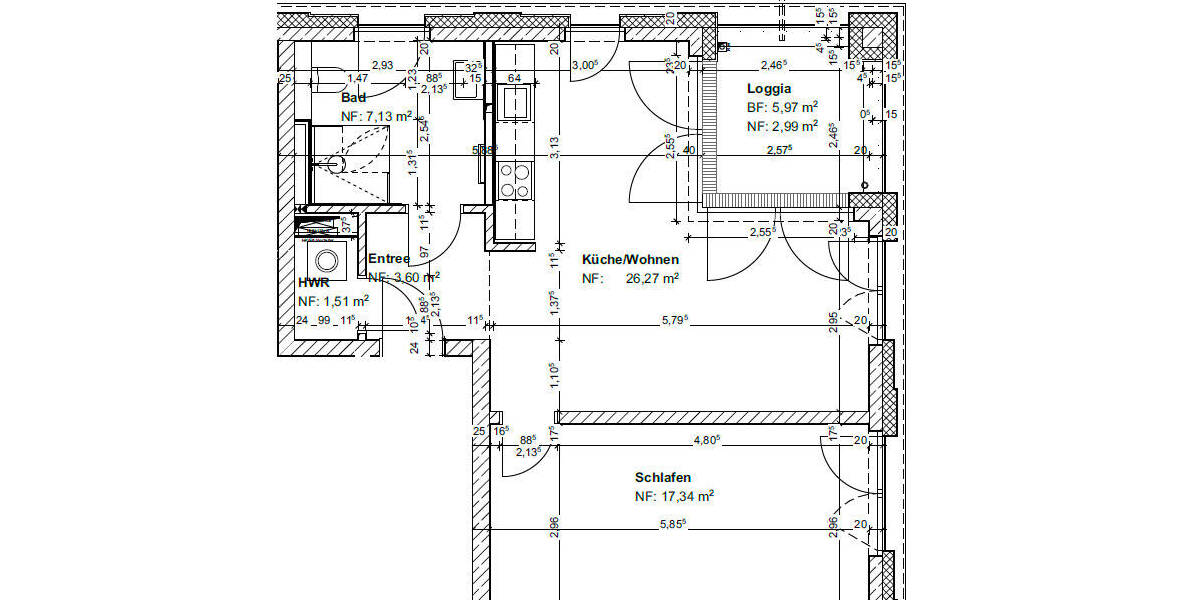 Etagenwohnung Hannover Döhren - 2 Zimmer, 59 m&sup2;, 940&euro; | Angebot:26627293