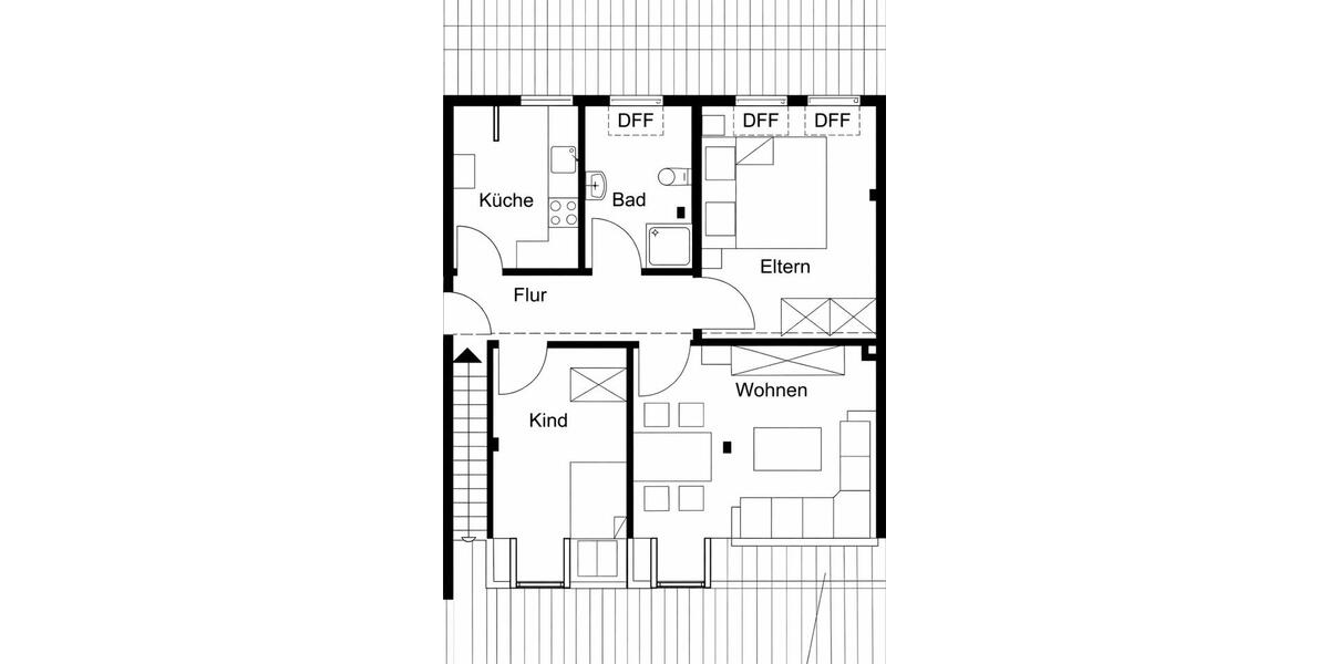 Dachgeschoßwohnung Hildesheim Himmelsthür - 3 Zimmer, 70 m&sup2;, 700&euro; | Angebot:25968346