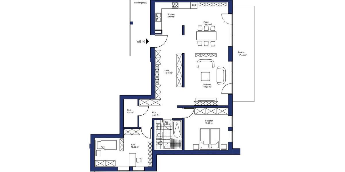 Etagenwohnung Eime - 3 Zimmer, 114 m&sup2;, 1.186&euro; | Angebot:25266653