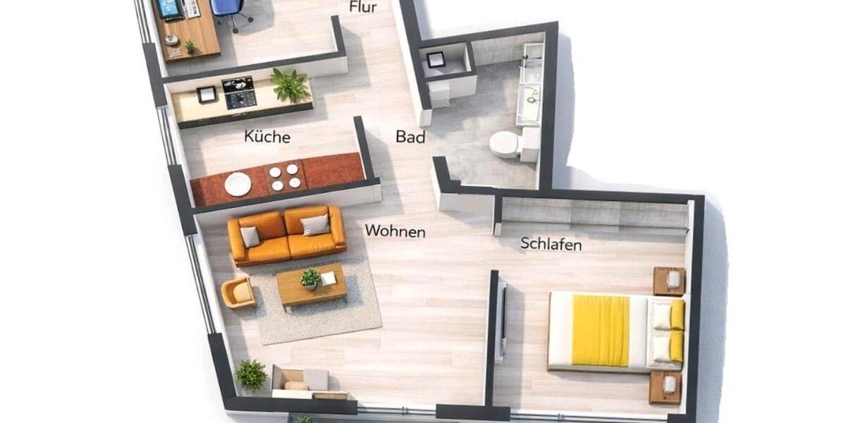 Etagenwohnung Hildesheim Itzum-Marienburg - 3 Zimmer, 68 m&sup2;, 671&euro; | Angebot:25879932