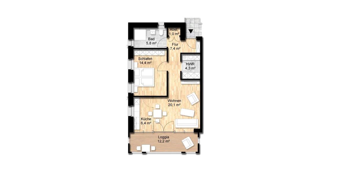 Etagenwohnung Lehrte - 2 Zimmer, 67 m&sup2;, 800&euro; | Angebot:20169640