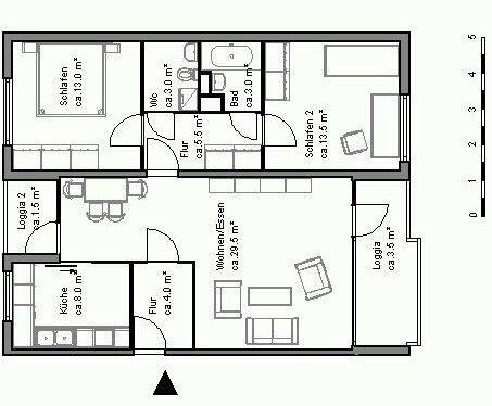 Etagenwohnung Laatzen - 3.5 Zimmer, 85 m&sup2;, 220.000&euro; | Angebot:25977647