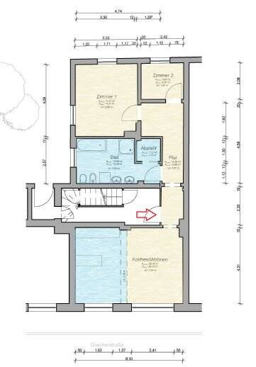 Etagenwohnung Hildesheim Neustadt - 2 Zimmer, 68 m&sup2;, 640&euro; | Angebot:25740699