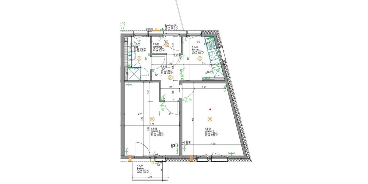 Etagenwohnung Hildesheim Oststadt/Stadtfeld - 2 Zimmer, 55 m&sup2;, 1.090&euro; | Angebot:23633380