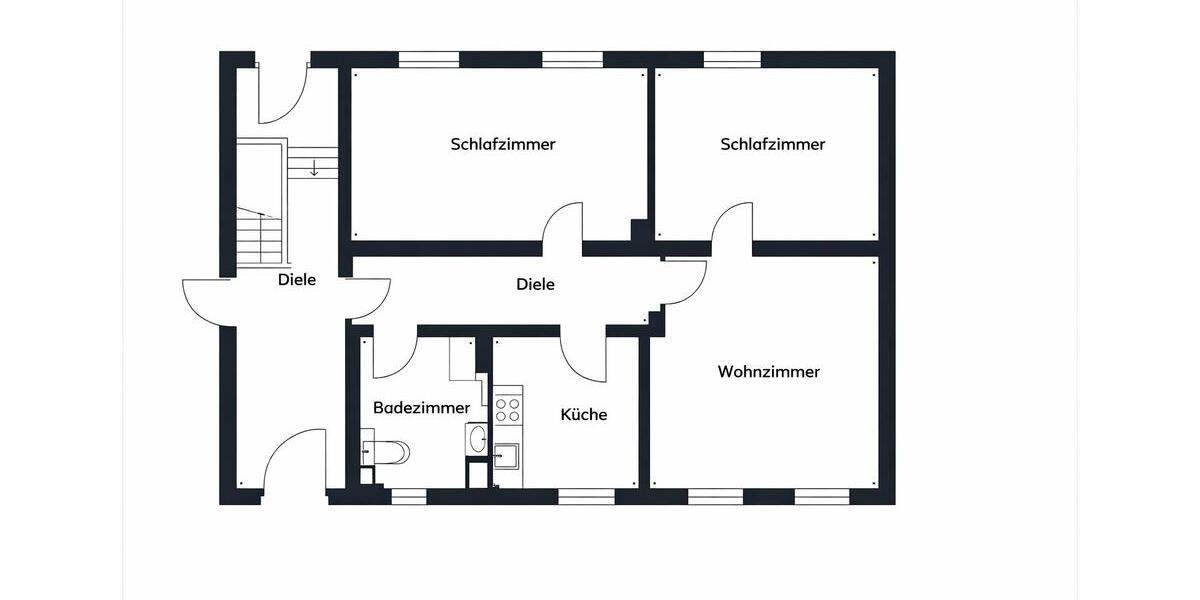 Erdgeschoßwohnung Hildesheim - 3 Zimmer, 68 m&sup2;, 720&euro; | Angebot:25439622