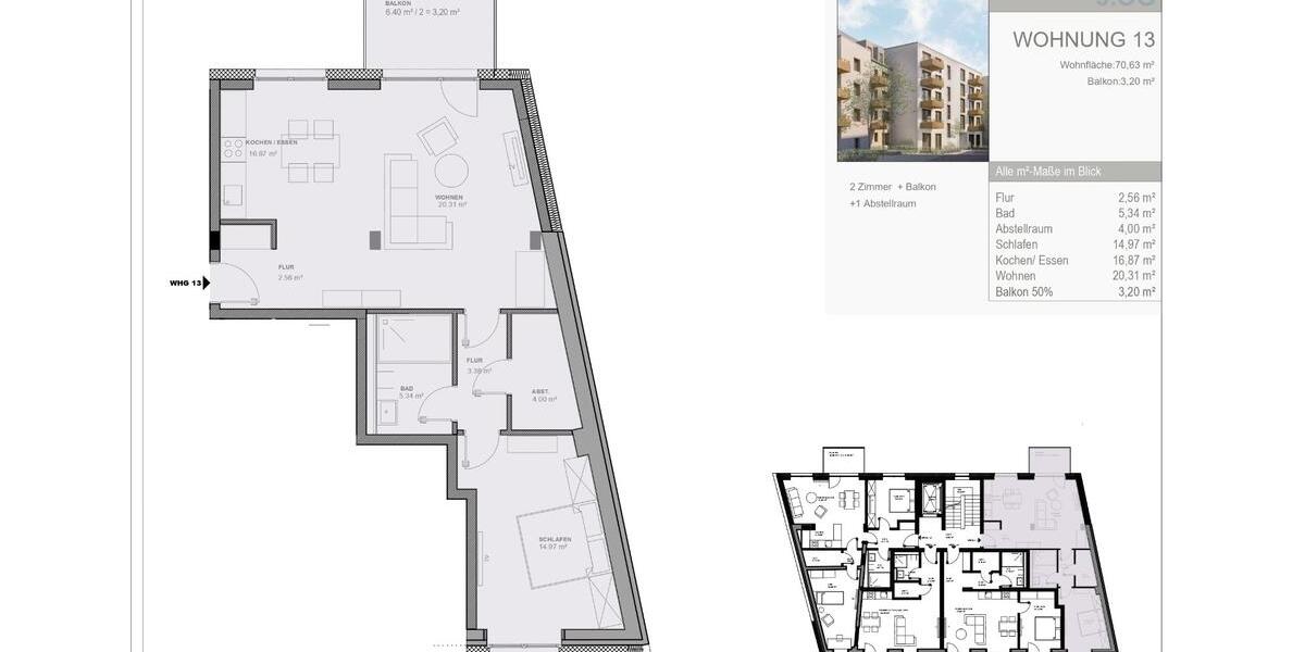 Etagenwohnung Hannover - 2 Zimmer, 71 m&sup2;, 1.271&euro; | Angebot:25613288