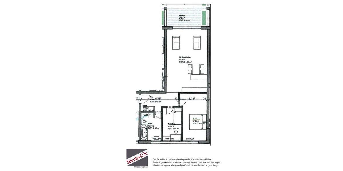 Etagenwohnung Hannover Döhren-Wülfel - 3 Zimmer, 80 m&sup2;, 1.021&euro; | Angebot:25229581
