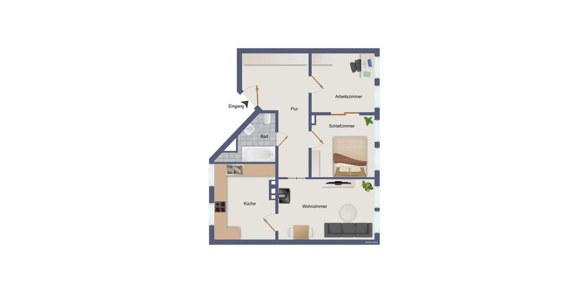 Etagenwohnung Hannover Linden-Mitte - 3 Zimmer, 72 m&sup2;, 285.000&euro; | Angebot:25731761
