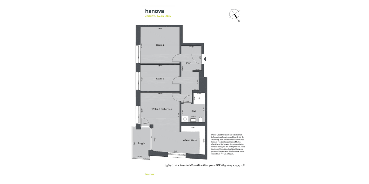 Etagenwohnung Hannover Bemerode - 3 Zimmer, 77 m&sup2;, 887&euro; | Angebot:26008598