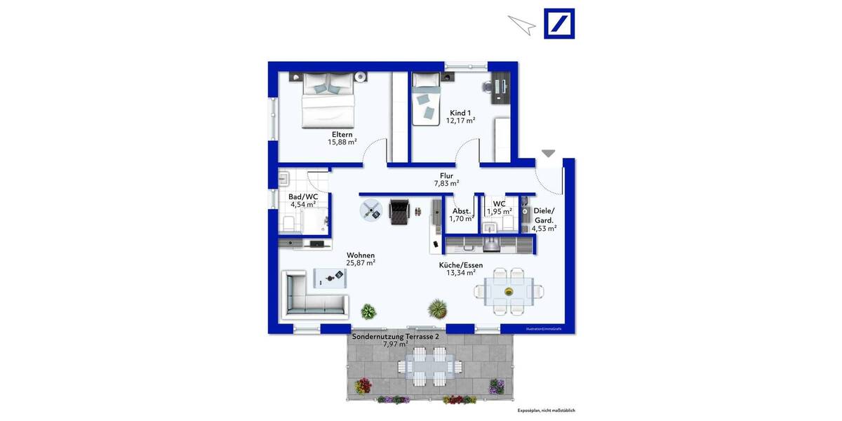 Etagenwohnung Lehrte - 3 Zimmer, 96 m&sup2;, 289.000&euro; | Angebot:25940215