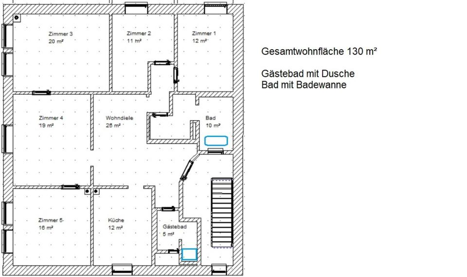 Etagenwohnung Freden (Leine) - 6 Zimmer, 130 m&sup2;, 845&euro; | Angebot:25719889