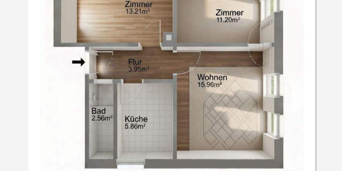 Etagenwohnung Hannover Wülfel - 3 Zimmer, 139.000&euro; | Angebot:25679372