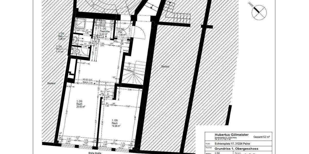 Etagenwohnung Peine - 2.5 Zimmer, 52 m&sup2;, 460&euro; | Angebot:25972266
